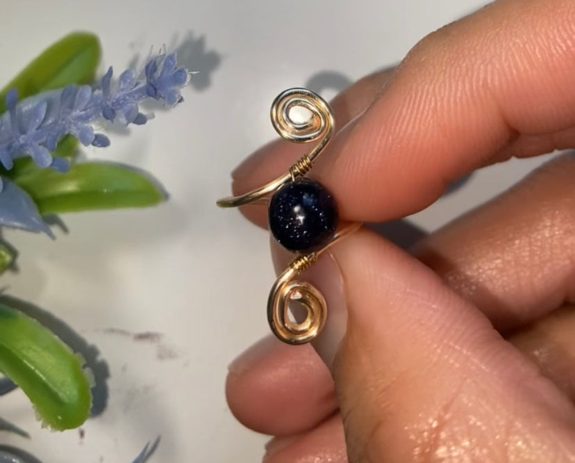 BlueGoldstone Infinity Ring