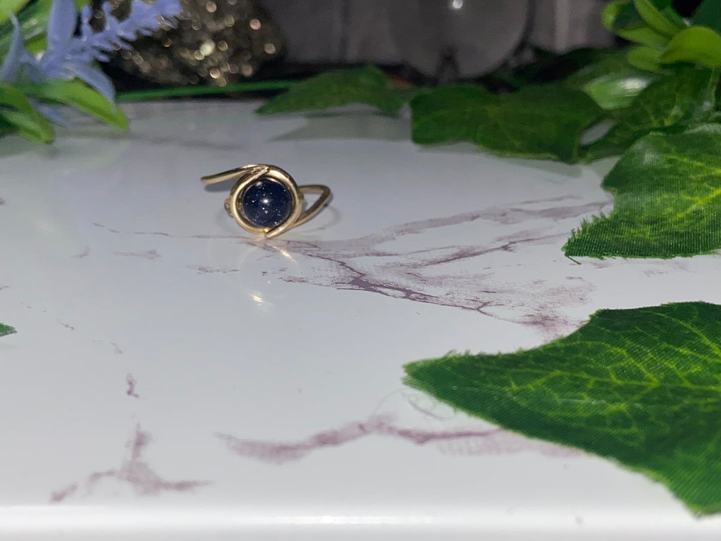 Galaxy BlueGoldstone Ring