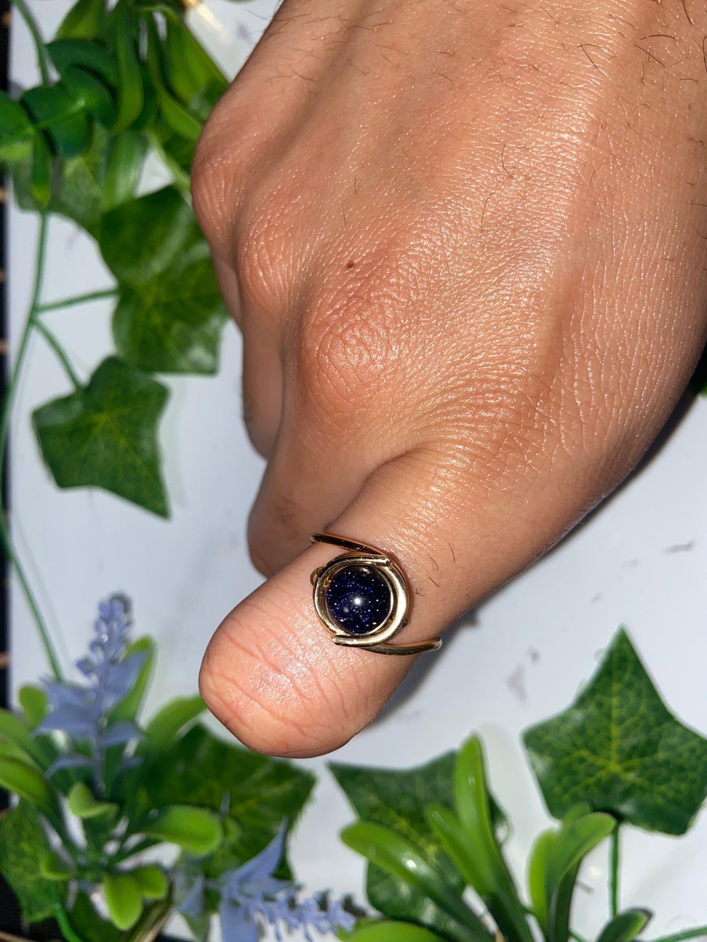 Galaxy BlueGoldstone Ring