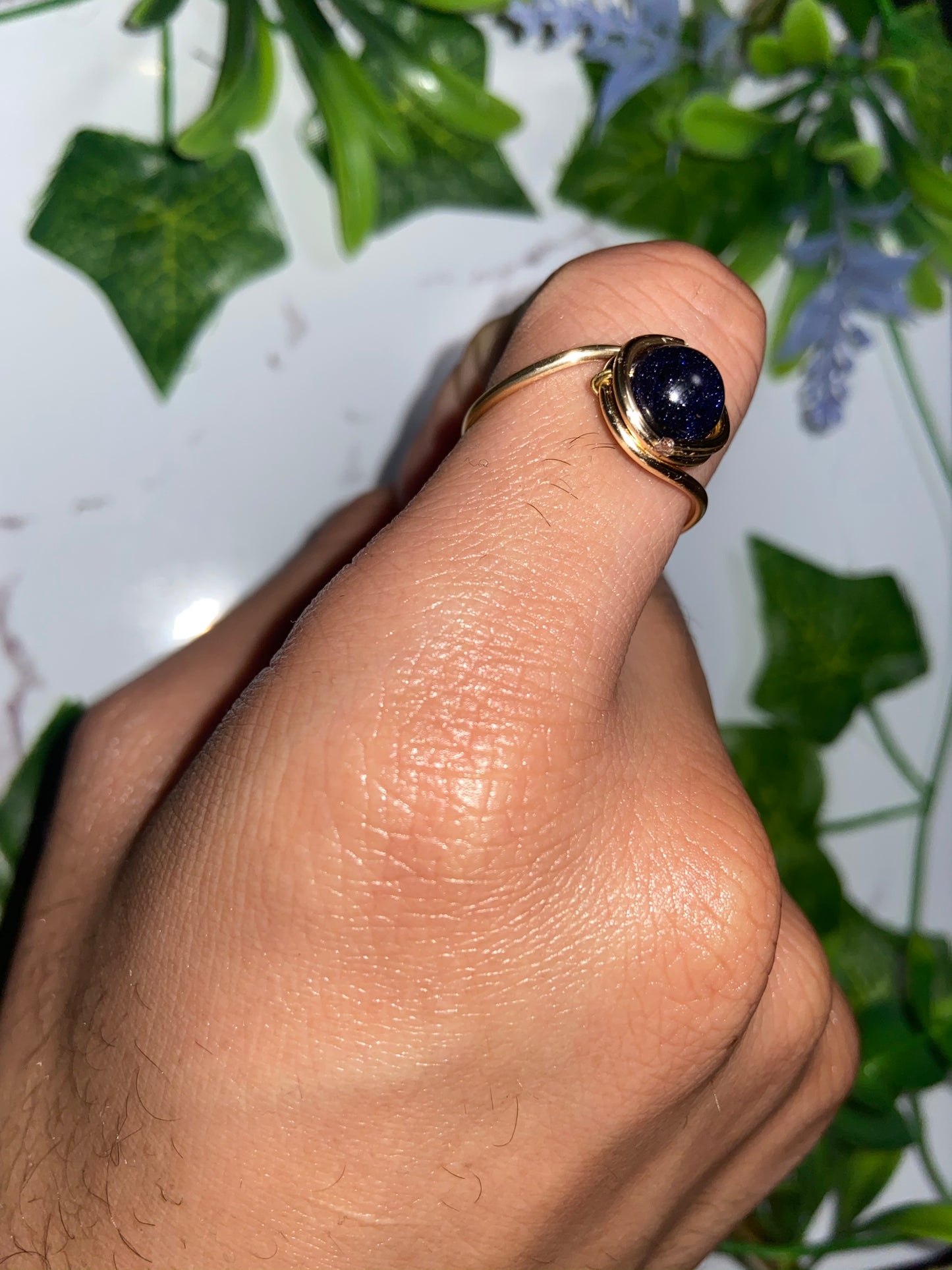 Galaxy BlueGoldstone Ring
