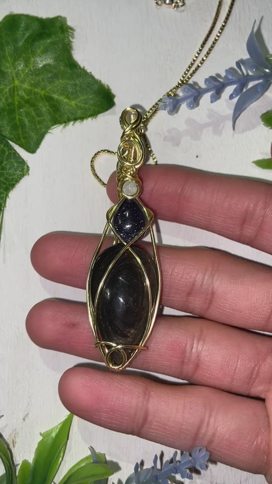 Moonstone, Blue Goldstone, GoldShien Obsidian