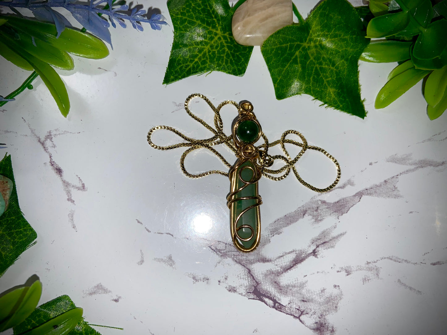 Green Aventurine springs Abundance pendant