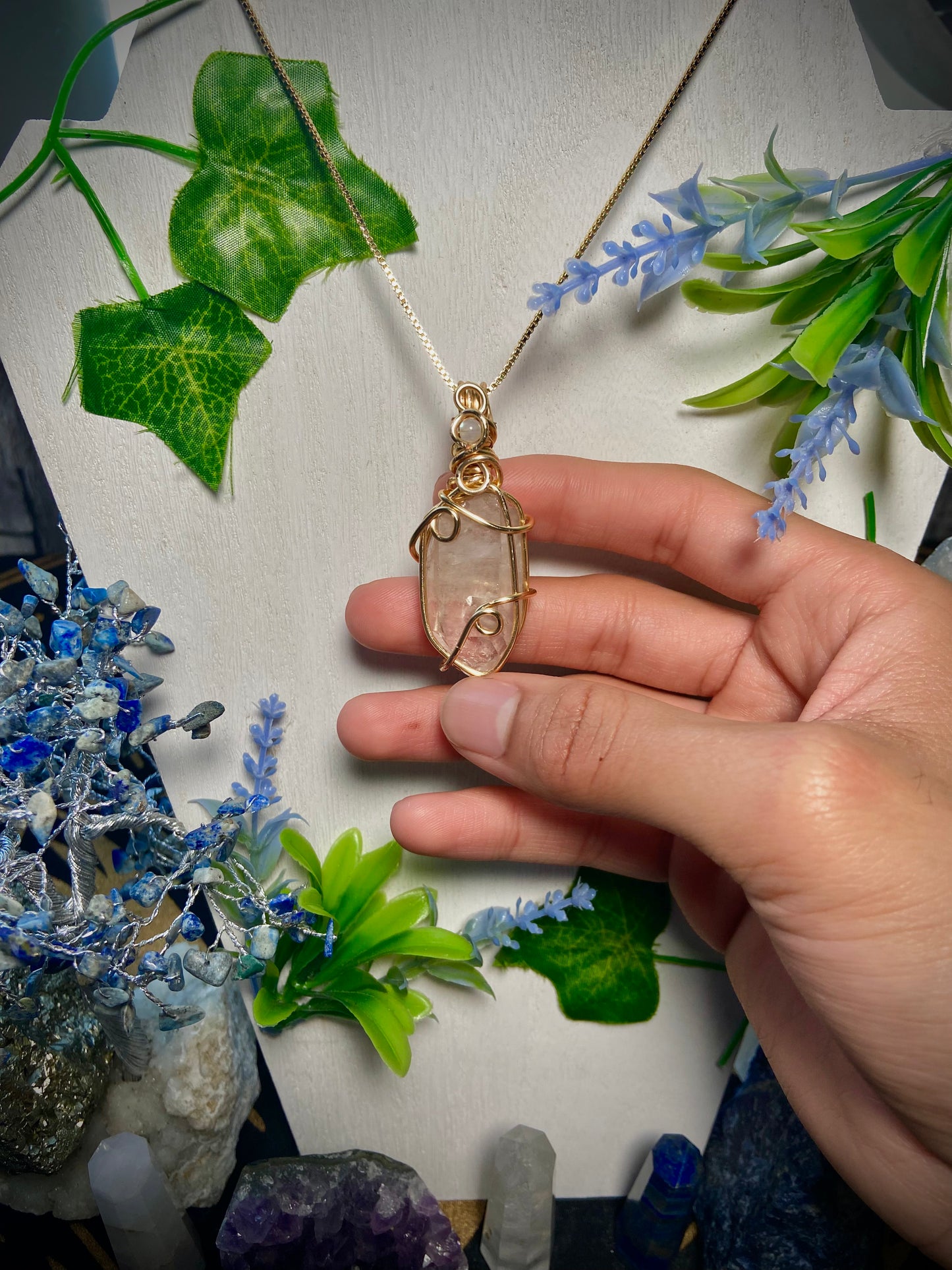 Clear Quartz x Moonstone Amulet