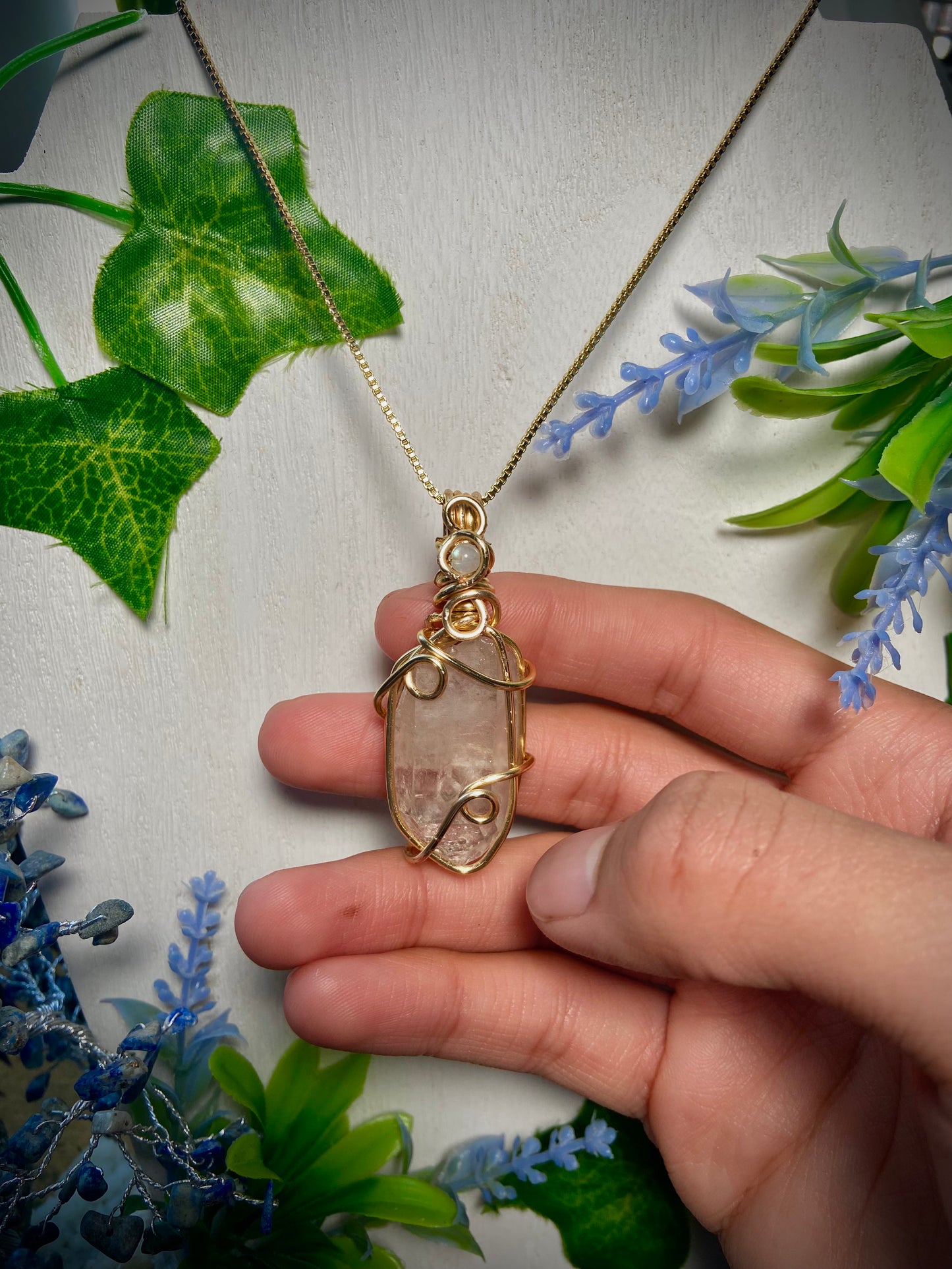 Clear Quartz x Moonstone Amulet