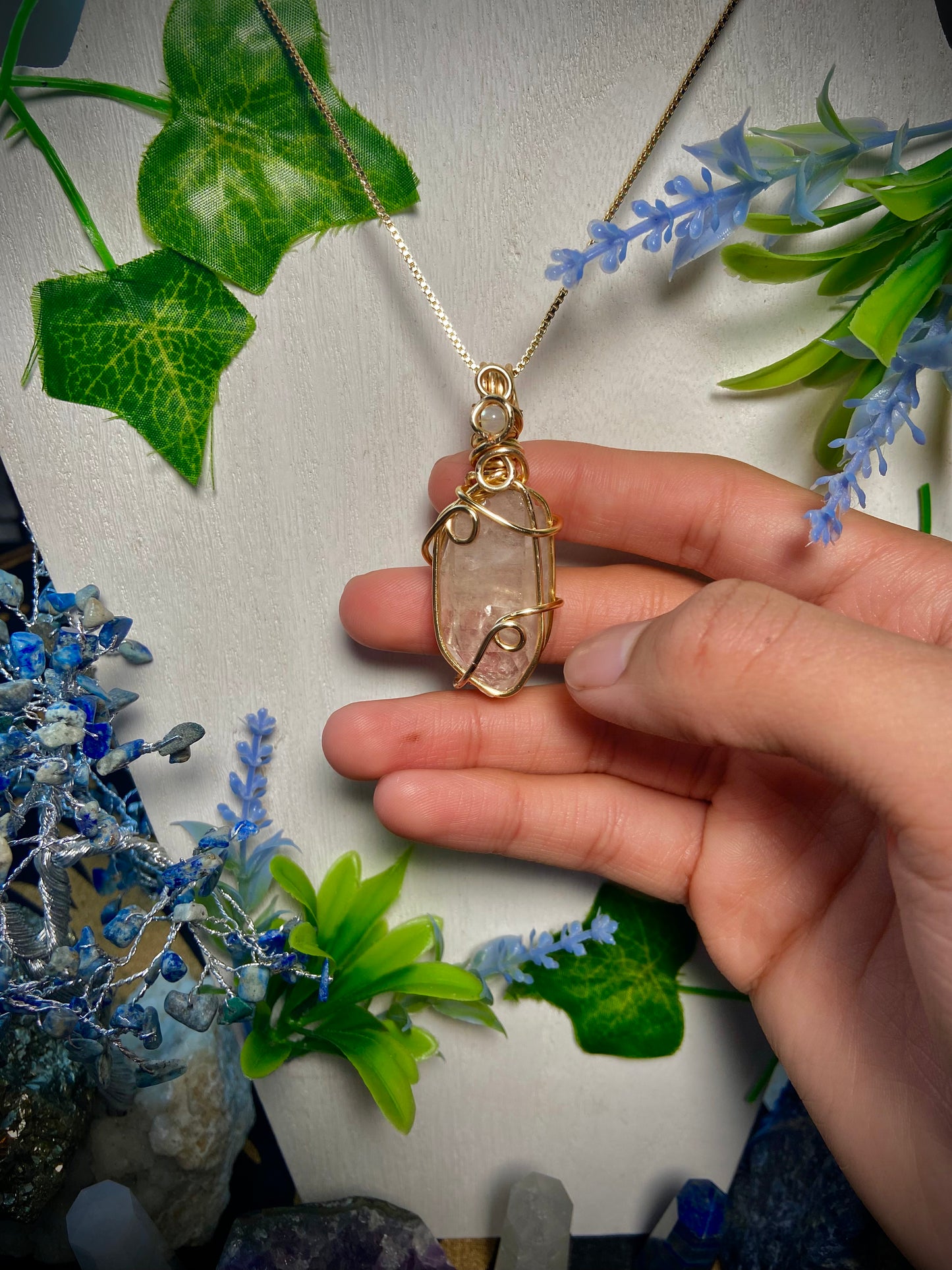 Clear Quartz x Moonstone Amulet