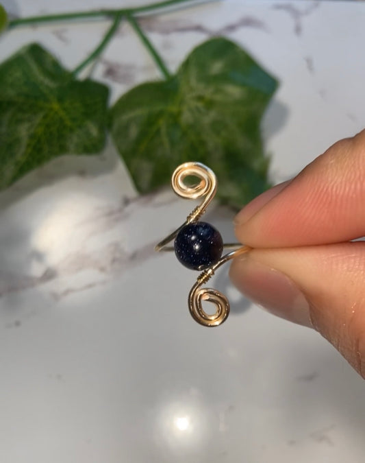 BlueGoldstone Infinity Ring