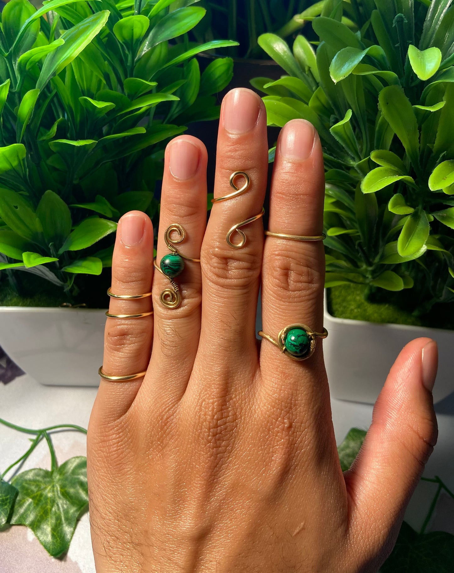 Malachite Ring Set