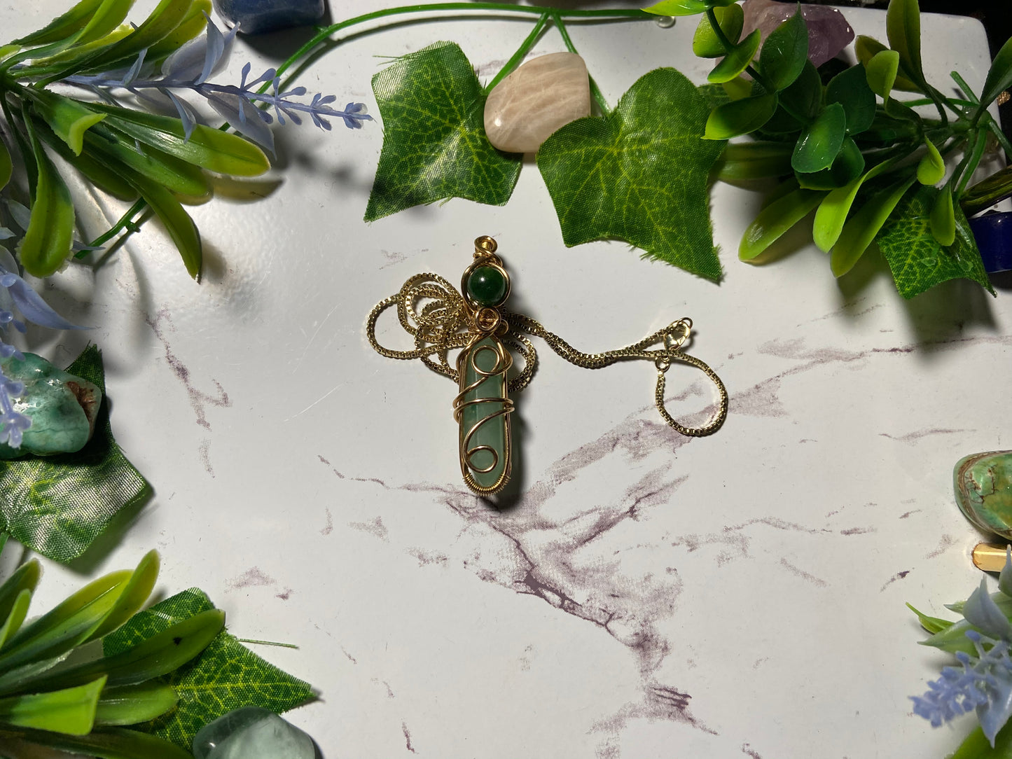 Green Aventurine springs Abundance pendant