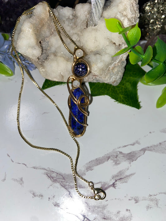 Sodalite lunar blessing pendant