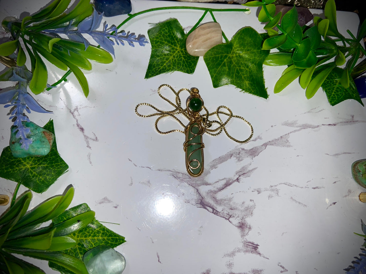 Green Aventurine springs Abundance pendant