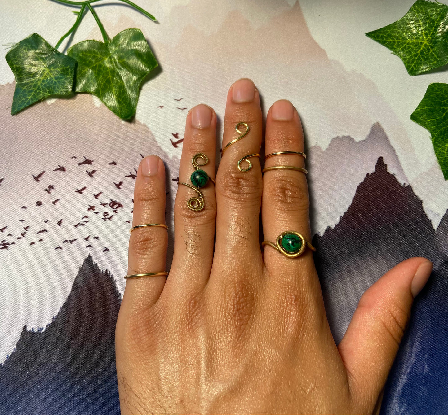 Malachite Ring Set