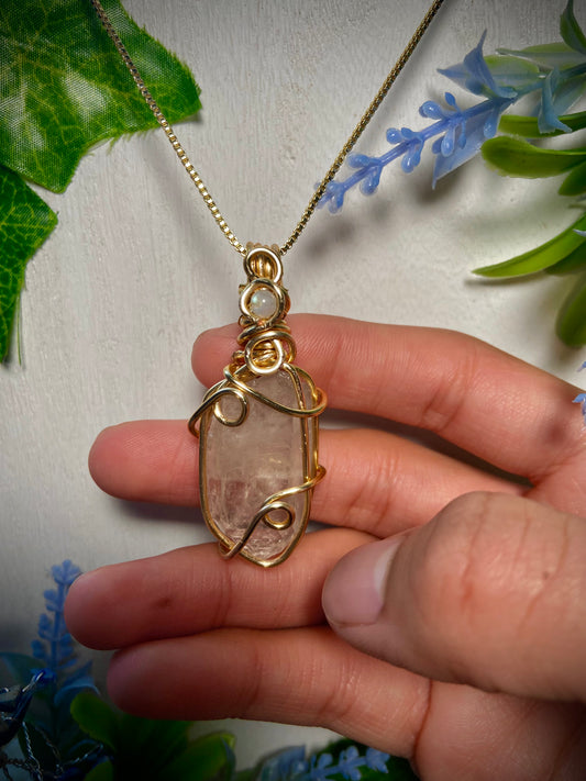 Clear Quartz x Moonstone Amulet