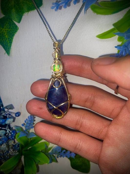 Iolite Sunstone The midnight Star Amulet